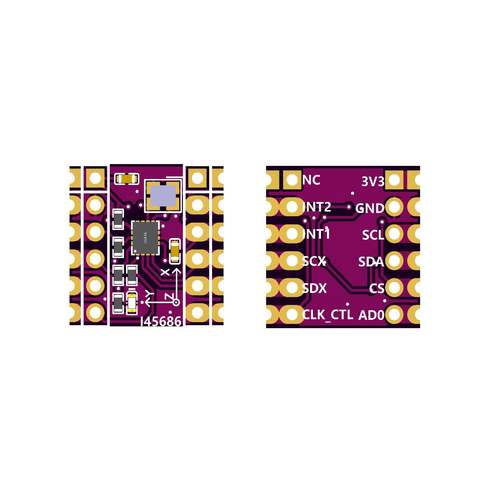LWKJ六轴传感器ICM45686模块带外部晶振支持SPI/IIC,兼容SlimeVR