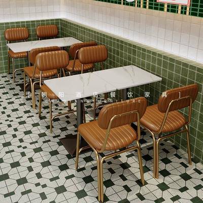 需定制覆古怀旧餐饮桌椅组合小酒馆西餐厅定制桌椅咖啡厅茶餐厅桌