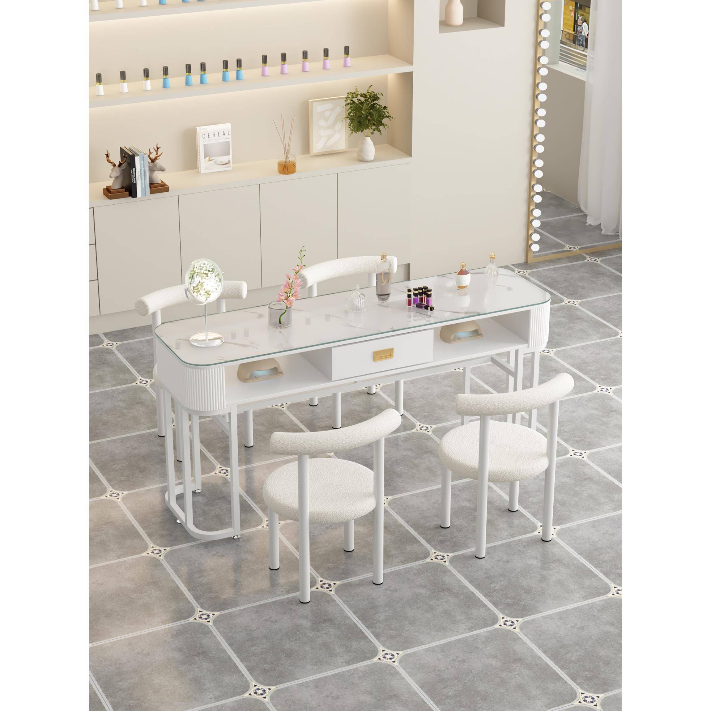 需定制美甲桌时尚网红美甲台特价美甲桌子椅子套装美甲店专用日式