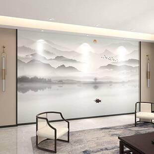 新中式沙发电视背壁布 3D立体浮雕壁画定制