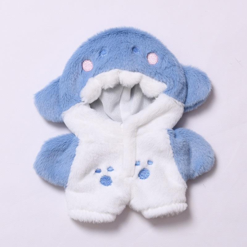 【仅娃衣】 Labubu17cm衣服挂件拉布布娃衣的鲨鱼鱼套装可爱