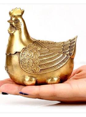 全黄铜鸡摆件母鸡金蛋鸡家居装饰铜鸡工艺礼品摆饰摆设乔迁新居礼