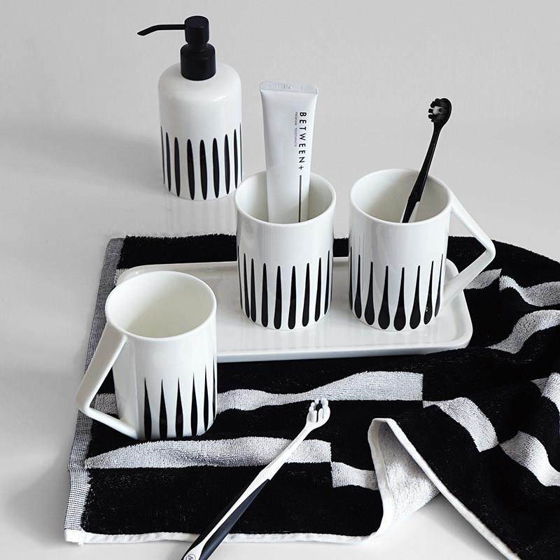 北欧简约情侣漱口杯子牙刷牙杯子家用高档陶瓷条纹牙具洗漱杯套装,家庭/个人清洁工具,洗漱杯,淘宝优惠券,粉丝福利购,淘宝优惠卷