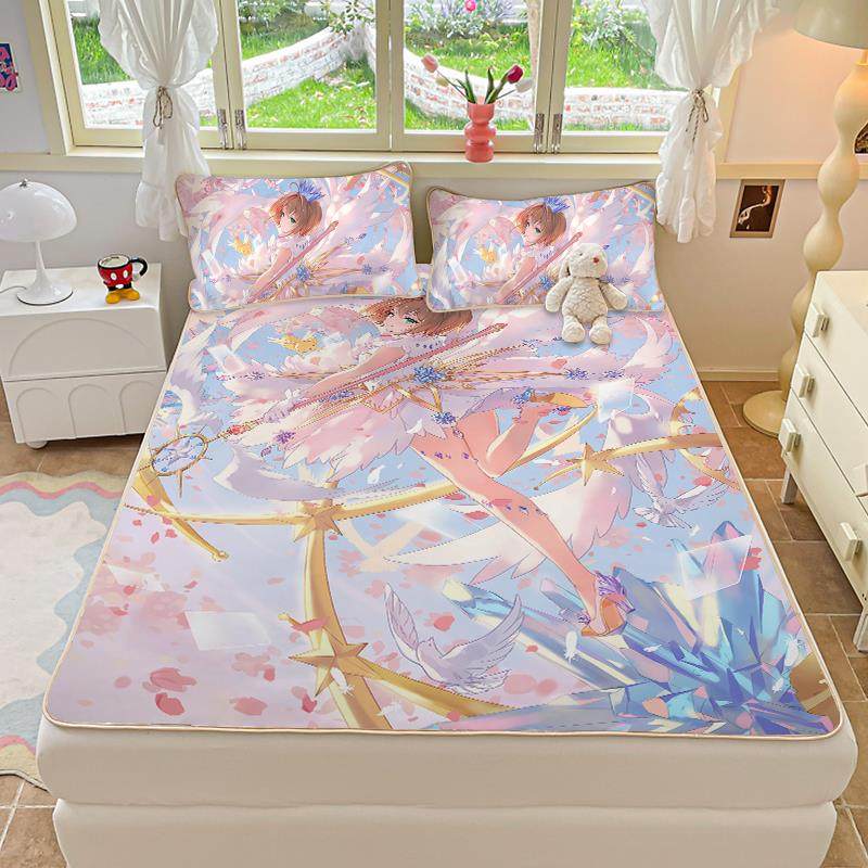 魔法少女小樱冰丝席三件套女生夏季凉感席面学生宿舍单人席子凉席