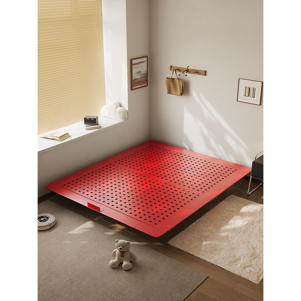 中古风碳素钢悬浮床架无床头主卧双人齐边储物床出租房次卧客房床