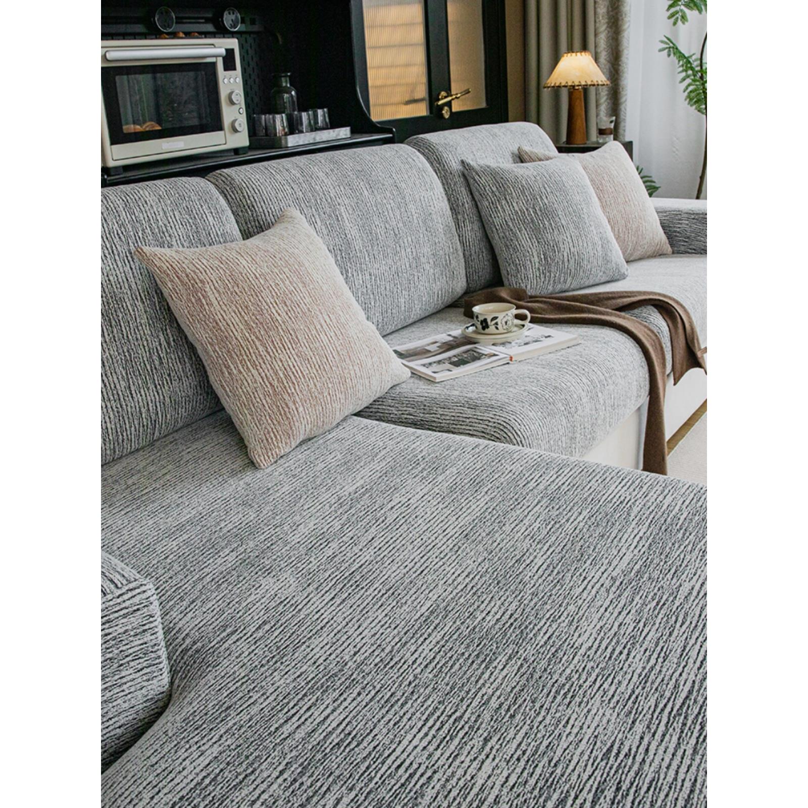 雪尼尔沙发套垫新款2025四季通用皮沙发靠背套罩笠坐垫子布巾LY