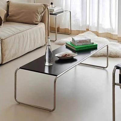 中古风茶几客厅家用小户型极简设计师覆古不锈钢轻奢高级感矮桌子