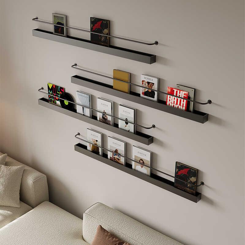 北欧简约书报展示架铁艺墙上置物架杂志书刊架传单宣传画 画册展