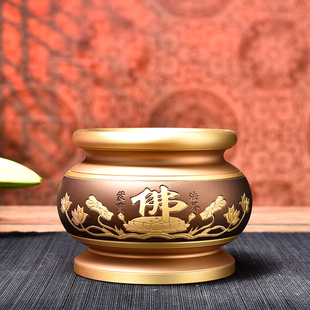 纯铜供佛用品供奉佛具大全套装家用佛前供具水杯供盘香炉供灯摆件