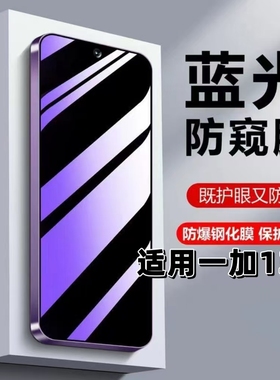 适用一加13T防窥膜PKX110钢化膜OnePlus13T抗蓝光护眼防偷窥1+13t黑边保护隐私防偷看手机膜5G防摔保护贴膜