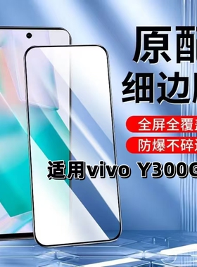 适用vivoY300GT钢化膜V2452GA黑边膜y300gt手机膜5G全屏抗蓝光护眼Y300GT高清防摔无白边玻璃保护贴膜