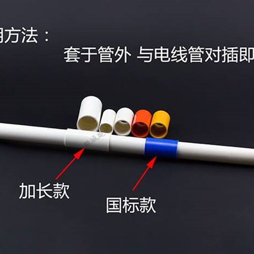 现货速发PVC电线管直接彩色PVC国标 穿线管直接/束节/管接16 20红