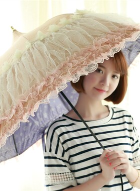 速发百盛洋伞 蕾折伞拱形宫廷遮塔夏天公主宝伞裙边晴雨伞三丝伞