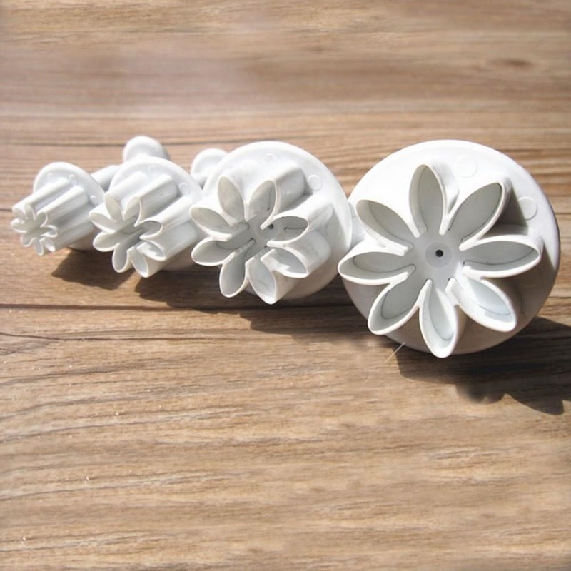 现货4Pcs/Set Daisy Flower Cookie Sunflower Plunger Cutter Su