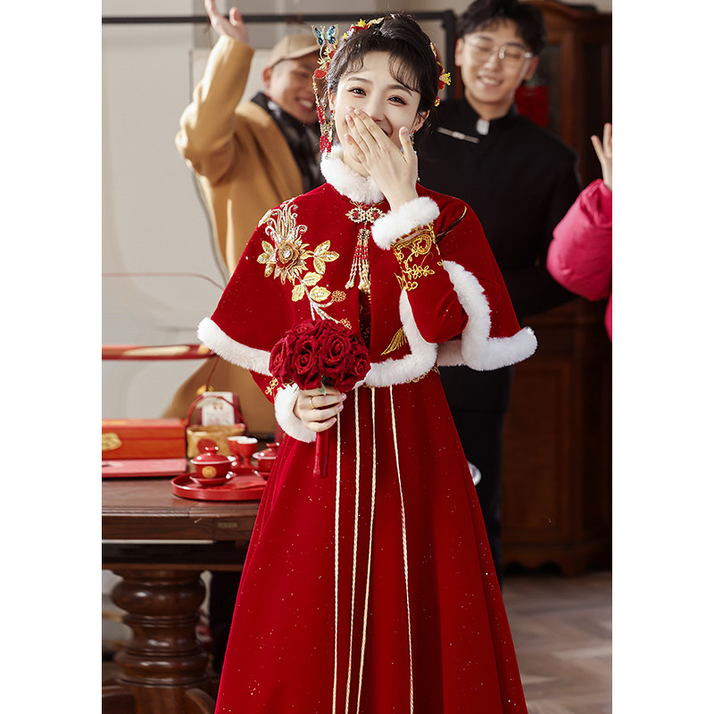 速发孕妇敬酒服新肚遮娘子中式旗礼服/晚装