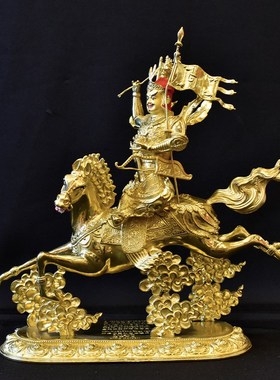 速发藏传密宗纯铜格萨尔王佛像摆件精铜鎏金居像品家供奉级摆件