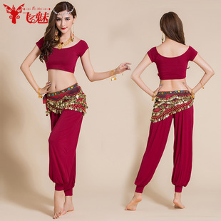 速发肚皮舞服装性感新款者习服 瑜伽舞蹈初功服练学练裤子套装