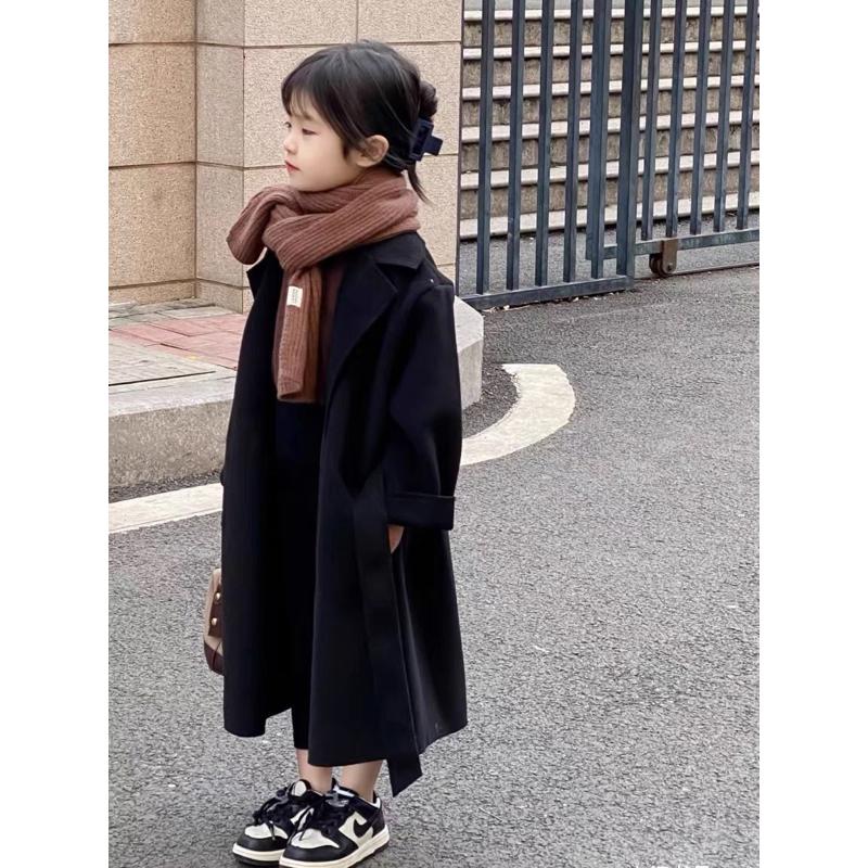 秋冬款2024年新款女童毛呢外套中长款呢子大衣加厚百搭新年大衣潮