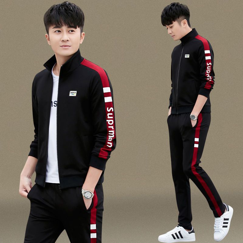 男装套装30-40岁秋天衣服男外套春秋运动服套装男中年潮流三件套