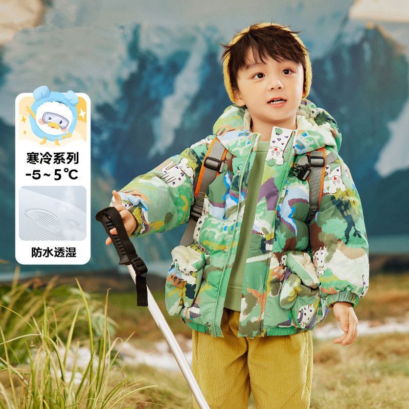 反季清货男童女童羽绒服冬季加厚新款儿童宝宝羽绒上衣外套面包服