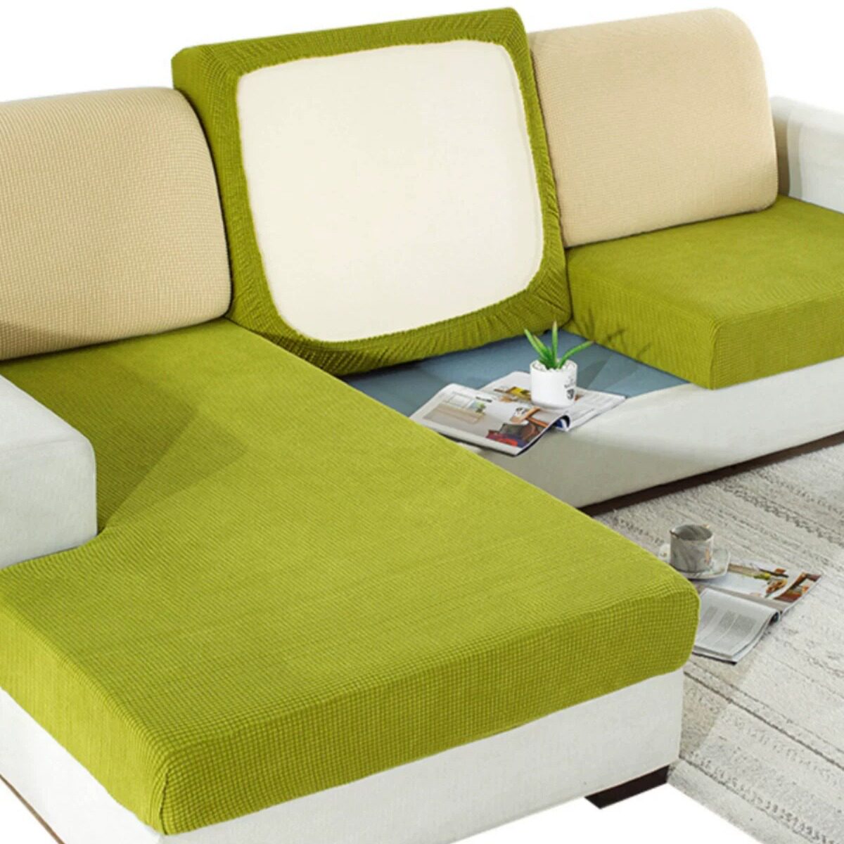 弹力松紧浴帽式沙发套罩笠全包万能靠背盖布头枕脚踏简约海绵坐垫