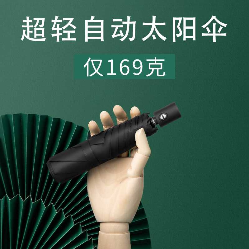169克超轻全自动晴雨两用折叠伞