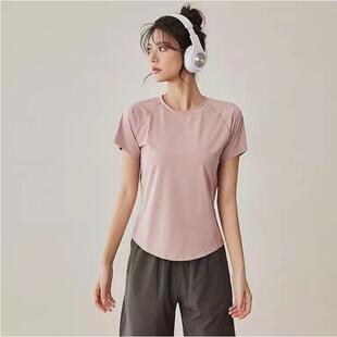 瑜伽服套装女宽松速干运动上衣短袖t恤透气户外跑步训练健身服夏