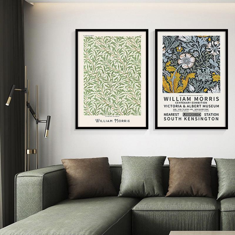 新中式乡村田园客厅装饰画小众艺术植物素描挂画卧室书房办公室画图片