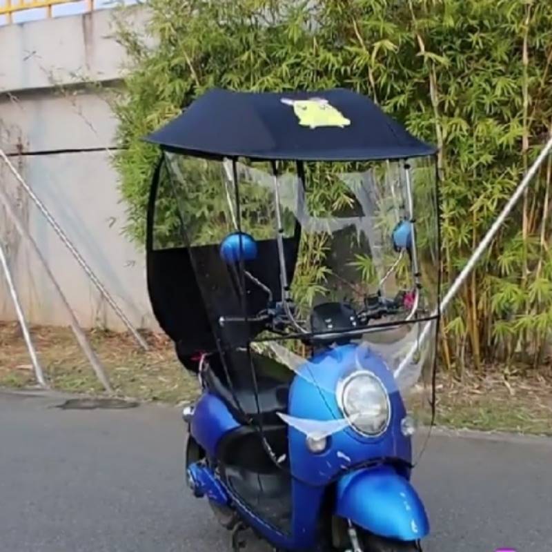 速发电动车遮雨棚神器可拆卸折叠收纳新款电动车遮伞机车雨蓬可收
