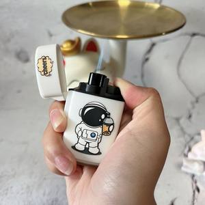 2024新款防风打火机可充气翻盖蓝色火焰超耐用创意网红个性可爱潮