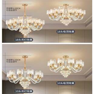 高端轻奢欧式水晶吊灯客厅饭厅卧室2025新款大厅主灯广东中山灯具