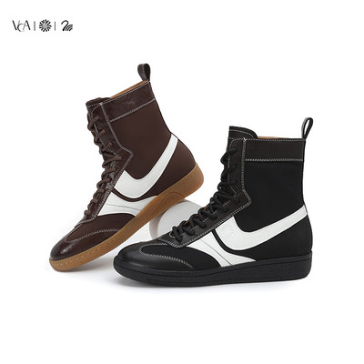 VCA（女鞋）【天鹅SWAN】马丁靴复古高帮板鞋英伦风休闲运动百搭