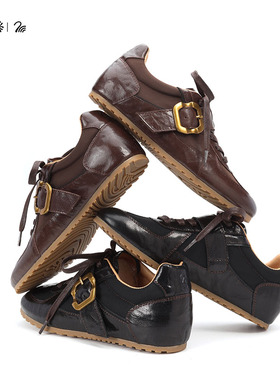 VCA【天鹅SWAN 马皮款】复古真皮德训女皮鞋牛津布英伦风休闲软底