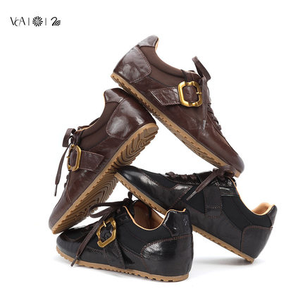 VCA【天鹅SWAN 马皮款】复古真皮德训女皮鞋牛津布英伦风休闲软底