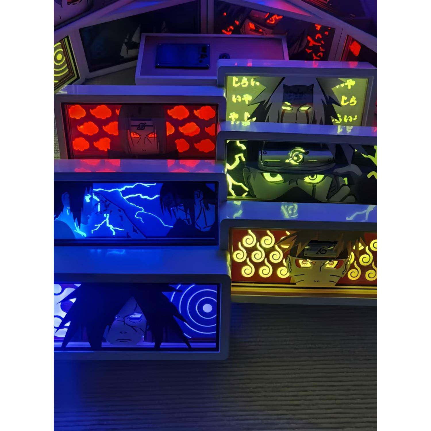 火影忍者周边人物内叶一立火影忍者佐助与土卡卡西纸雕刻夜灯礼物