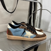 真皮脏脏小白鞋 实图拍摄做旧星星小脏鞋 白星白尾拼色百搭情侣板鞋