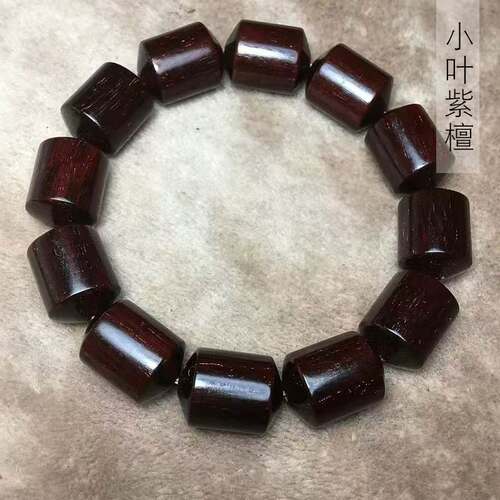 小叶紫檀桶珠单圈手串规格1.8×1.3男女念珠首饰装饰文玩厂家