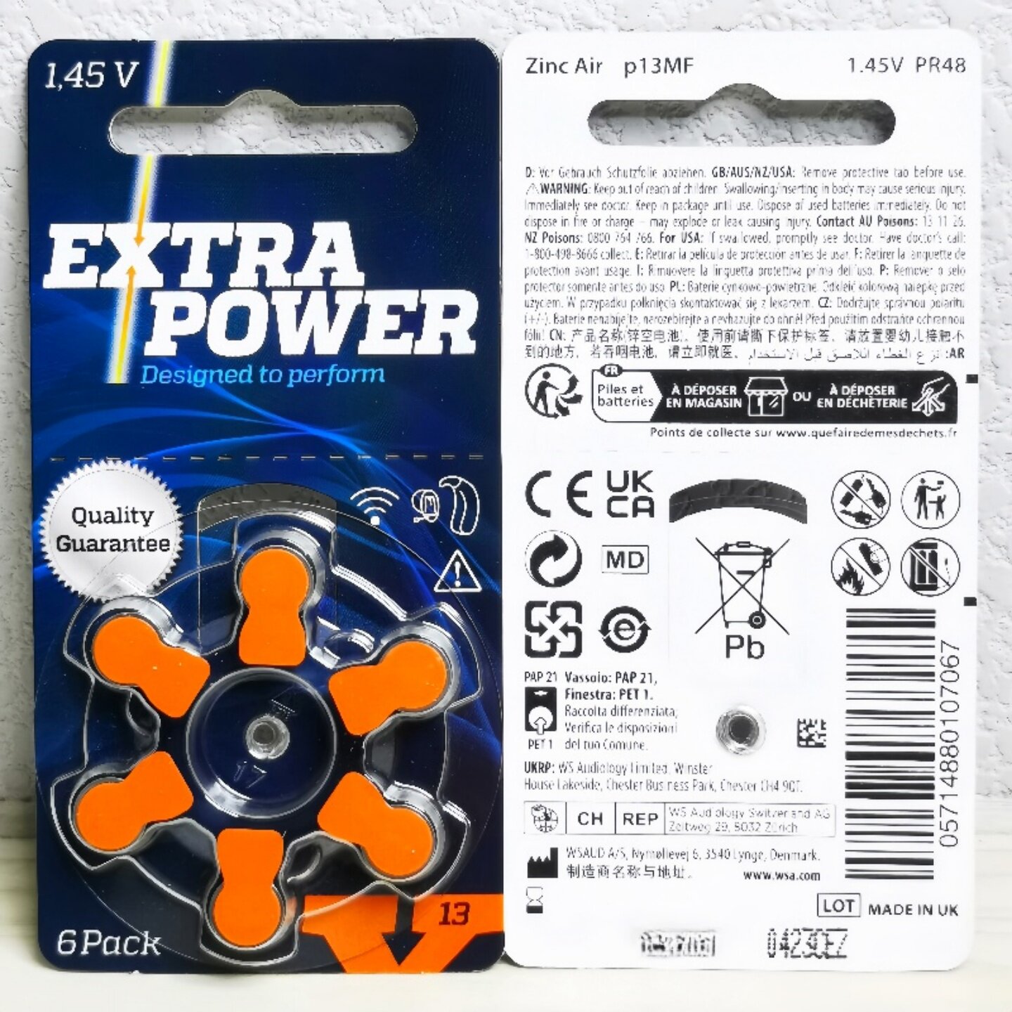 A13/P13M动力王助听器纽扣电池图片