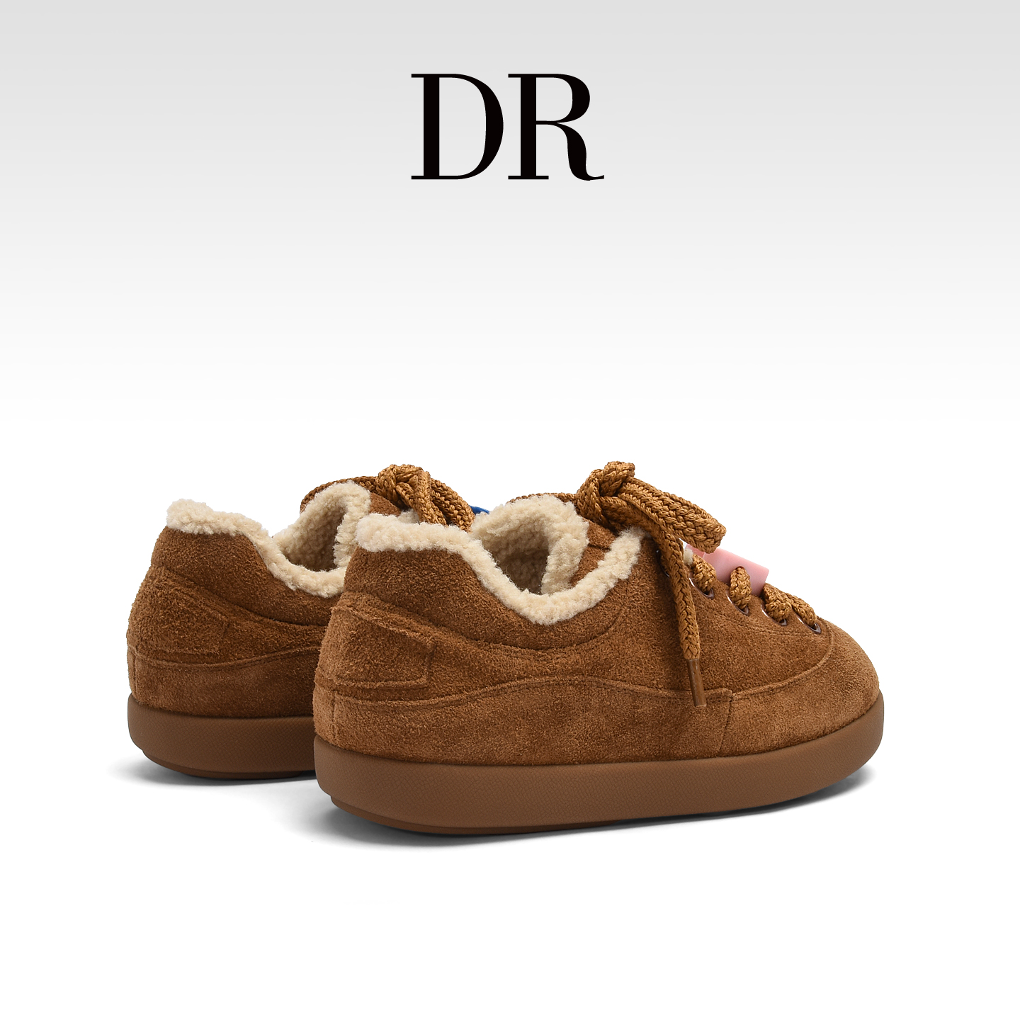 加绒保暖真皮丑萌字母德训鞋