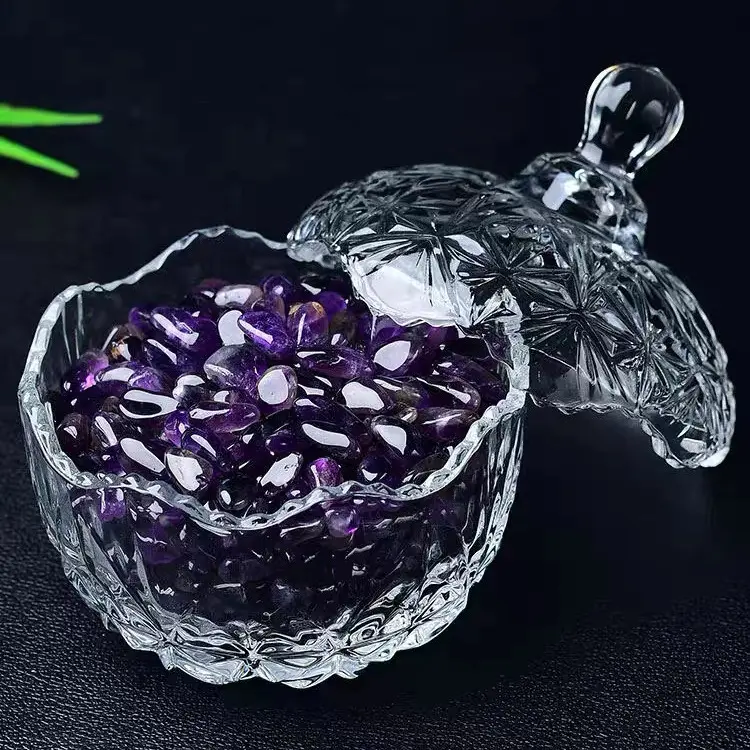 水晶净化消磁碗白水晶碎石手链女