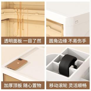 17010视透明塑料收纳柜家用双开门翻盖宝置物柜宝分加厚简易多层