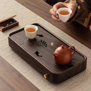 优桃1选胡木茶托盘家用茶小型泡盘托盘干简约