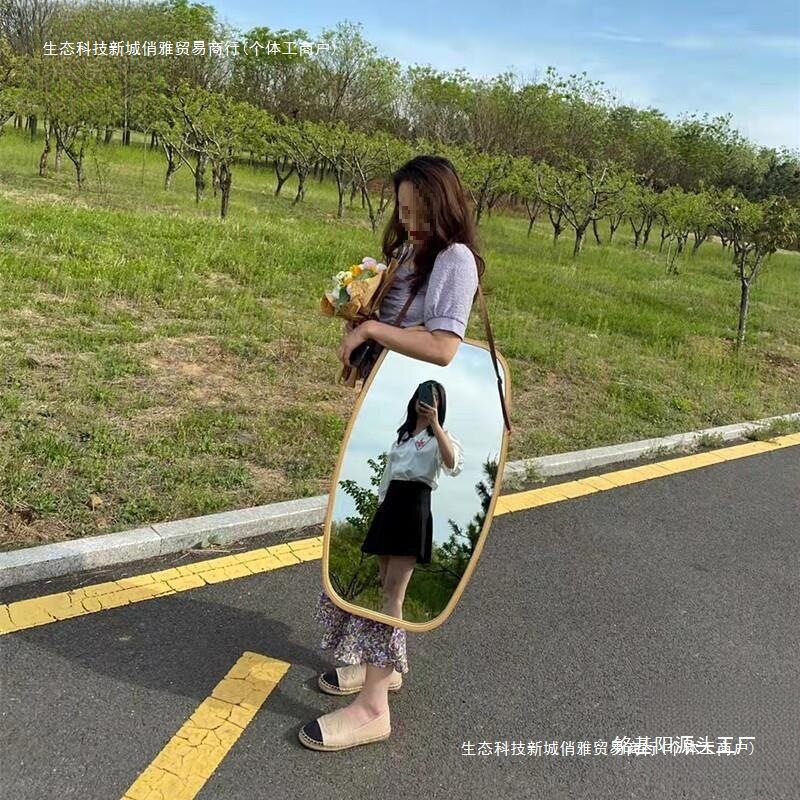 户外摆摊理发镜子带支架活动造型壁挂装备户外蟳蜅女随身夜市摆摊