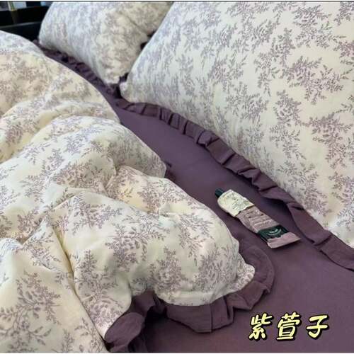 A类母婴级全棉床双层纯棉可四件套柔软亲肤LOZ纱裸睡宿舍单被套笠