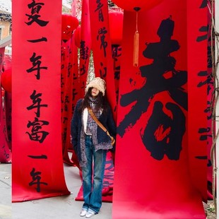 2026马年新年超大挂布海报条幅装饰商场店铺户外定制地名场景布置