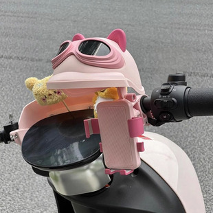 电动车手机支架防震防抖2025新款摩托车手机架导航外卖骑手挡雨帽