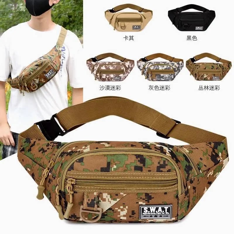 户外腰包男士工地干活耐用手机包新款大容量防水斜跨包男女收银包