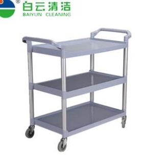白云AF08175移动三层手推车餐车大号塑料送餐车酒店餐厅置物车