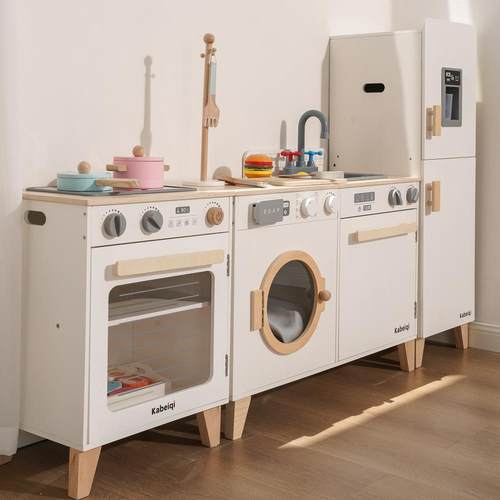 儿童过家家仿真厨具木质厨房幼儿园游乐场男女孩做饭煮饭拍摄玩具