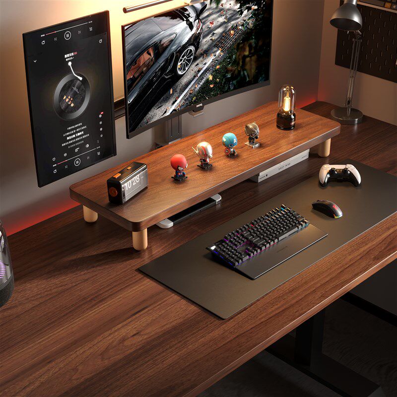 电竞房台式电脑j显示器增高架置物架桌面收纳架托架加长笔记本支